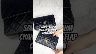 What’s the difference between the Small vs medium Chanel Classic Flap chanel vintagechanel bag [upl. by Lyrpa]