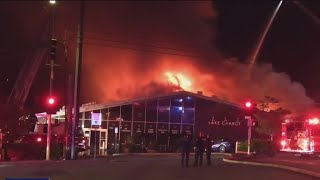 Massive fire at Lake Chabot Public Market in Castro Valley [upl. by Atinauq]