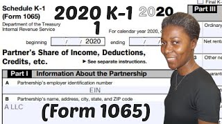 How to Complete 2020 Form 1065 Schedule K1Part 1 [upl. by Phia]