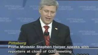 The G20 saved the global economy Canadian PM Harper [upl. by Noemys]