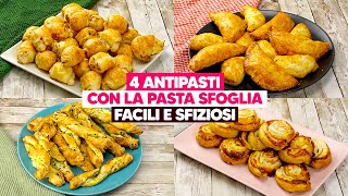 4 idee con la pasta sfoglia sfiziose e saporite perfette per lantipasto delle feste di Natale [upl. by Edric597]