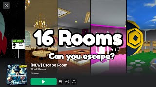 NEW Escape Rooms 🔢 16 Rooms Can you escape Roblox game play through guide all codes [upl. by Mojgan]