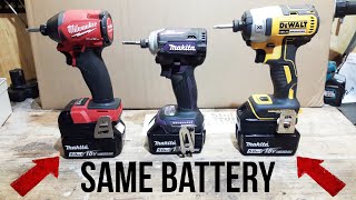 3 Impact Driver Brands 1 Brand of Battery  WHICH TOOL BRAND IS REALLY THE BEST Makita VS The Rest [upl. by Eislel]