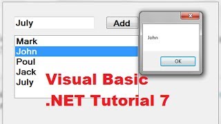 Visual Basic NET Tutorial 7  How to use a Listbox in VBNET [upl. by Guntar]