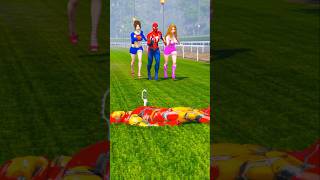 Caption Marvl spiderman Saving ironman And her girlfriend from park gtav spiderman shorts [upl. by Eisse614]