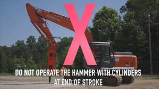 Hammer Operation  NPK Hydraulic Hammer Service Instructional [upl. by Melany660]