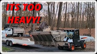 Using Our Bobcat Toolcat 5600 To Unload Two Salt Spreaders [upl. by Rickert]