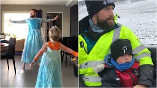 Padre e figlio ballano Frozen vestiti da principesse lamore di un papà che sfida i pregiudizi [upl. by Asylem]