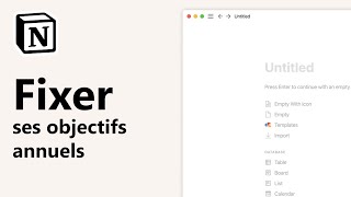 Comment fixer vos objectifs annuels sur Notion   Template Notion [upl. by Keelin]