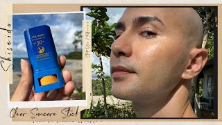 Shiseido Clear Suncare Stick SPF50 Review Can You Use This On Top Of Makeup Lets Try [upl. by Whiteley58]