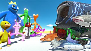 Sea Monsters Fights Rainbow Friends  Animal Revolt Battle Simulator [upl. by Poliard957]