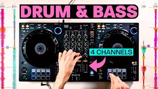 4 Deck Drum amp Bass Mix DJ Tutorial [upl. by Netsoj]