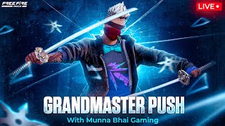 Grandmaster Live Rank Push Free Fire Telugu  Munna Bhai is Live  Telugu Gaming Live MBG [upl. by Aseyt922]