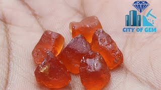 Best Quality Natural Spessartite Garnet Rough Gemstones [upl. by Wallie]