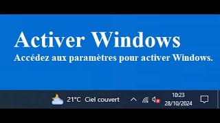 Supprimer le Message Activer Windows sur le Bureau [upl. by Redmund]