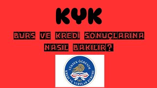 KYK BURS VE KREDİ✅SONUÇLARINA NASIL BAKARIZ [upl. by Pruter535]