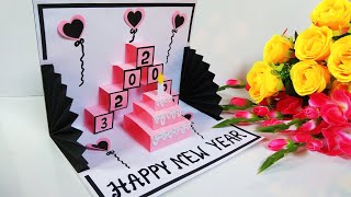 Happy new year card 2023  How to make new year greeting card  New year card making ideas easy [upl. by Arathorn]