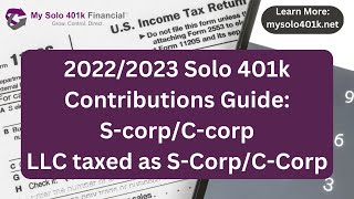 20222023 Solo 401k Contributions Guide w Secure Act 20 Update ScorpCcorpLLC as SCCorpW2 [upl. by Arni]