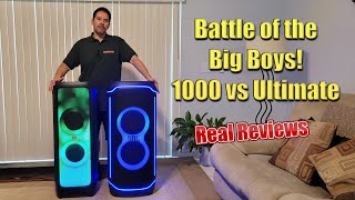 JBL Partybox Ultimate vs Partybox 1000  Real Reviews [upl. by Nnylear355]