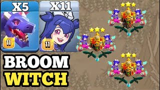 broom witch  dragon is a perfect combination II best th16 attack strategy clash of clans [upl. by Porcia]