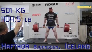 501 KG Deadlift WORLD RECORD  500 Kg VS 501 Kg  The Beast VS The Mountain  little2strong [upl. by Engelbert]