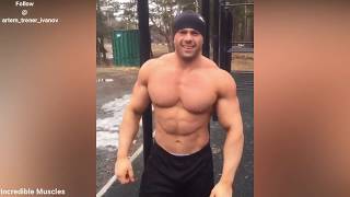 Tall Muscular Russian Bodybuilder Ivanov Crazy Workouts Posing [upl. by Vevina]