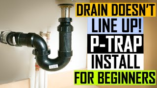 PTrap Installation Drain Doesnt LINE UP with Bathroom Sink Pipe  2022 [upl. by Kimitri]