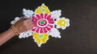 Beautiful Flowers Rangoli Designs [upl. by Stanwood]