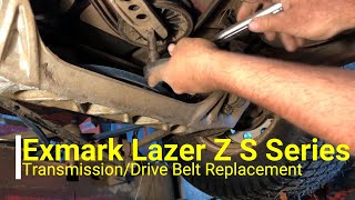 Exmark Lazer Z Sseries Transmission Drive Belt Replacement [upl. by Bolton361]