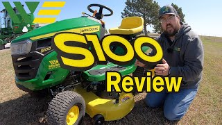 2021 John Deere S100 Riding Mower Review and Walkaround [upl. by Oynotna10]