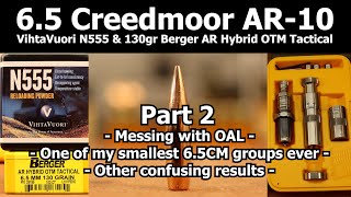 65 Creedmoor  VihtaVuori N555 and 130gr Berger AR Hybrid OTM Tactical  Part 2 [upl. by Areit271]