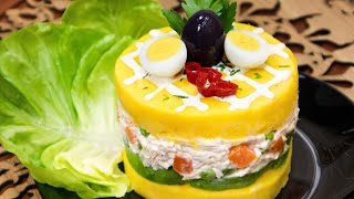 Causa Limeña de Pollo RECETA PERUANA  Sazón y Corazón [upl. by Emiaj]