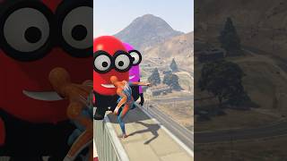 GTA 5 Water Ragdolls  Minions VS Spider Man Jumps viralgta5spidermangtaragdolltrendingshorts [upl. by Arella]