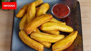 Fried Green Bananas Recipe  How to Cook Green Bananas  Infoods [upl. by Anthea]