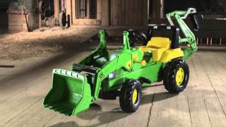 Rolly Toys Šlapací traktor Rolly Junior John Deere s nakladačem a vlekem [upl. by Relyhs]