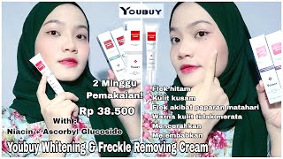 Review 2 Minggu Pemakaian YOUBUY Whitening amp Freckle Removing Cream  Hasilnya [upl. by Hedy601]