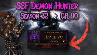 Diablo 3 Season 32 SSF GoD DH GR 90 in 134 min [upl. by Slaby]