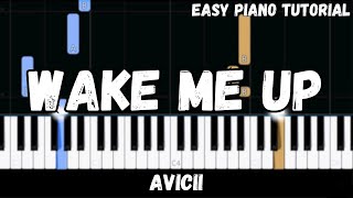 Avicii  Wake Me Up Easy Piano Tutorial [upl. by Olsen241]