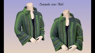 Giacca quotEsagoniquot tutorial uncinettocrochet 💕Creando con i filati💕 [upl. by Nyladnar]