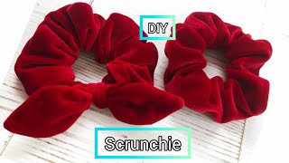 How To Make Scrunchie at Home  Velvet Scrunchie  DIY Scrunchie  Handmade Scrunchie [upl. by Leinnad]