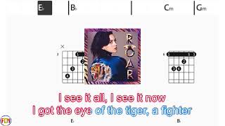 KATY PERRY Roar FCN GUITAR CHORDS amp LYRICS [upl. by Naed]