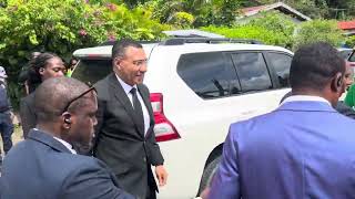 Andrew Holness arrive at funeral in Clarendon [upl. by Anyel262]