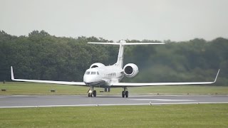 Gulfstream G550 N550GA departure at RIAT 2016 AirShow [upl. by Dominic368]