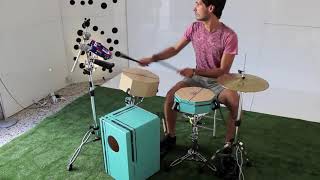 Lotus Percussion  Gabriele Anversa  cajon drum set up [upl. by Nahor]