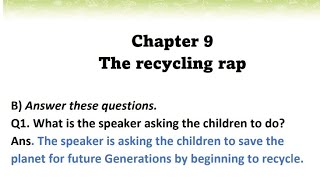 the recycling rap poem question and answers of class 6 English ace with aster chapter 9 [upl. by Nauqyaj946]