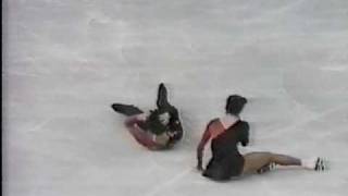 Piece on the Dangers of Pairs Skating  1988 Calgary Figure Skating Pairs Short Program US ABC [upl. by Airdnal863]