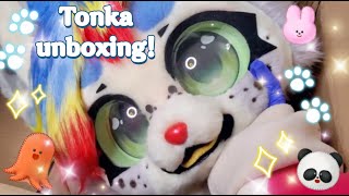 TONKA UNBOXING VIDEO Kemono Fursuit [upl. by Smaoht]