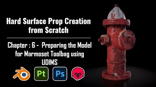 Hard Surface Prop Creation  Chapter 6  Preparing for Marmoset Toolbag using UDIMS [upl. by Sadnac]