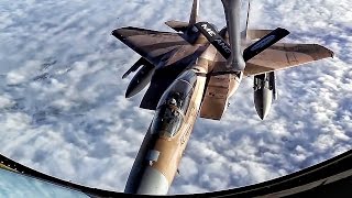 F15 Eagles Inflight Refueling • Pilot amp Boom Operator Comms [upl. by Simonetta955]