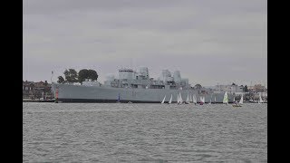 ROYAL NAVY TYPE 82 DESTROYER HMS BRISTOL D23 AT PORTSMOUTH  15th July 2017 [upl. by Ayit]